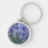 ヴィンテージの花の薄紫アイリス1917 monet. キーホルダー (正面)