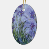 ヴィンテージの花の薄紫アイリス1917 monet. セラミックオーナメント (左)
