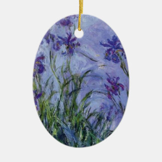 ヴィンテージの花の薄紫アイリス1917 monet. セラミックオーナメント