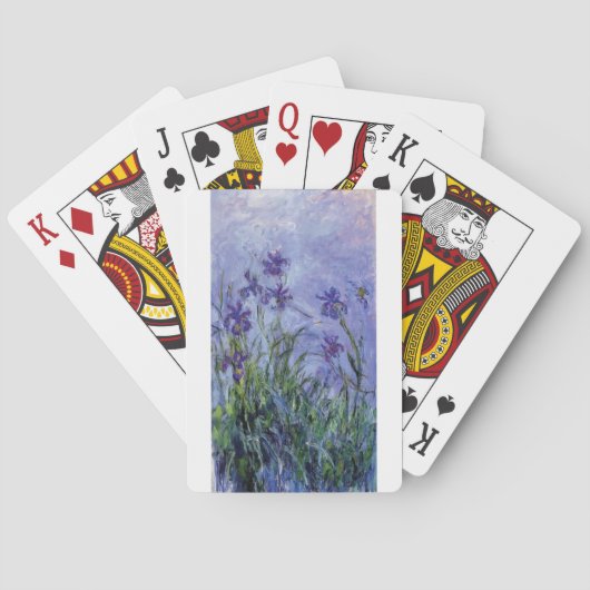ヴィンテージの花の薄紫アイリス1917 monet. トランプ (裏面)