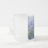ヴィンテージの花の薄紫アイリス1917 monet. フロストグラスマグカップ (正面左)