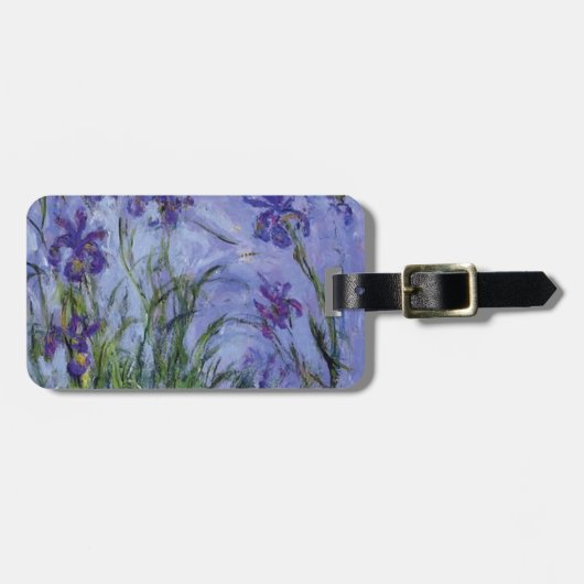ヴィンテージの花の薄紫アイリス1917 monet. ラゲッジタグ (正面横)