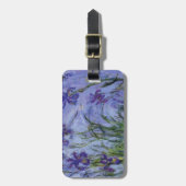 ヴィンテージの花の薄紫アイリス1917 monet. ラゲッジタグ (正面縦)