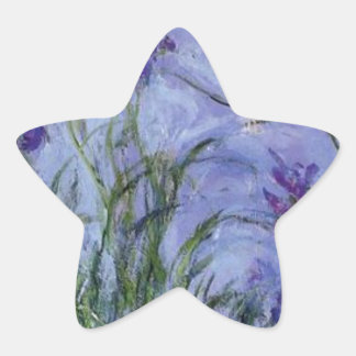 ヴィンテージの花の薄紫アイリス1917 monet. 星シール