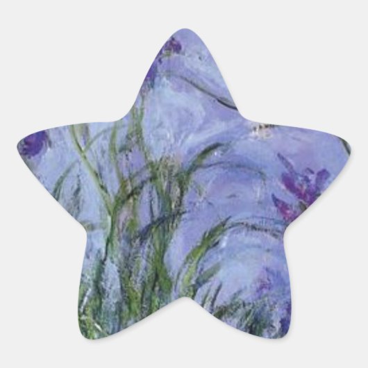 ヴィンテージの花の薄紫アイリス1917 monet. 星シール (正面)
