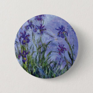ヴィンテージの花の薄紫アイリス1917 monet. 缶バッジ