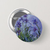 ヴィンテージの花の薄紫アイリス1917 monet. 缶バッジ (正面&裏面)