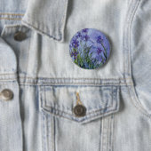 ヴィンテージの花の薄紫アイリス1917 monet. 缶バッジ (インサイチュ)