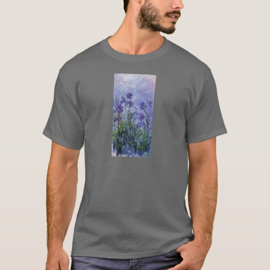 ヴィンテージの花の薄紫アイリス1917 monet. tシャツ (正面)
