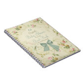 ヴィンテージの花の賢明な弓ベビーシャワーの来客名簿 ノートブック (右側)