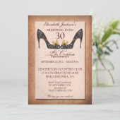 ヴィンテージの花の靴の第30誕生日の招待状 招待状 (スタンド正面)