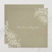 ヴィンテージの花の駆け落ちの発表カード 案内状 (正面/裏面)