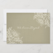 ヴィンテージの花の駆け落ちの発表カード 案内状 (正面)