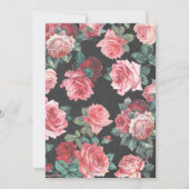 ヴィンテージの花の黒板の誕生会 招待状 (裏面)