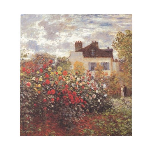 ヴィンテージの花のmonet s庭アルジャントゥーユ太陽 ノートパッド (正面)