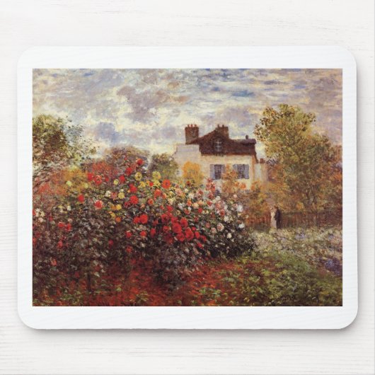 ヴィンテージの花のmonet s庭アルジャントゥーユ太陽 マウスパッド (正面)