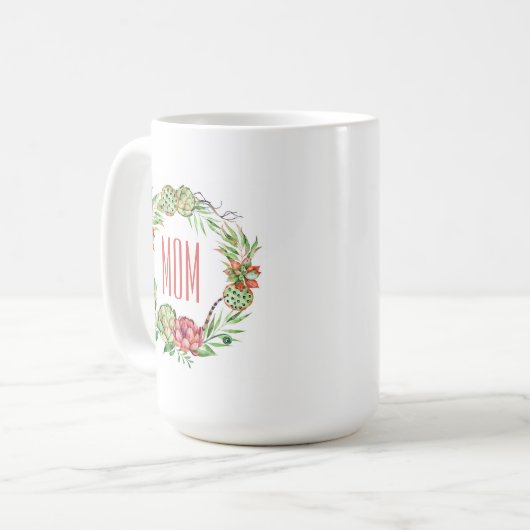 ヴィンテージの花のSucclent |の母の日 コーヒーマグカップ (正面左)