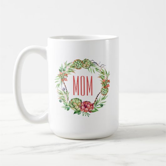 ヴィンテージの花のSucclent |の母の日 コーヒーマグカップ (左)