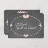 ヴィンテージの花はチョーク与えです遠くに 招待状 (正面/裏面)