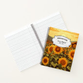 ヴィンテージの花ひまわり組版手帳 ノートブック (内部)