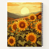 ヴィンテージの花ひまわり組版手帳 ノートブック (裏面)