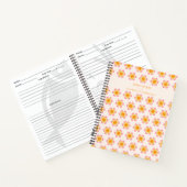 ヴィンテージの花オレンジ色のパーソナライズされたレシピ ノートブック (内部)