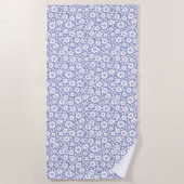 ヴィンテージの花カスケードペリウィンクル ビーチタオル (正面)