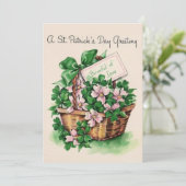 ヴィンテージの花カスタムのバスケットSt. Patrick's Day シーズンカード (スタンド正面)