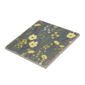 ヴィンテージの花グレーと黄色 タイル (側面)