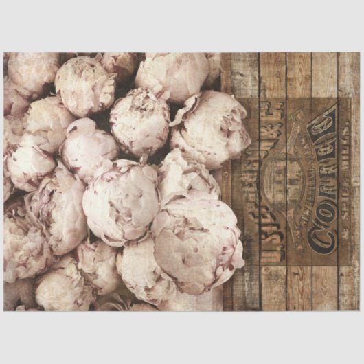 ヴィンテージの花コーヒークラート切り離し 薄葉紙 (正面)