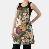 ヴィンテージの花バラ、チューリップ、ユリとデイジー エプロン (インサイチュ)