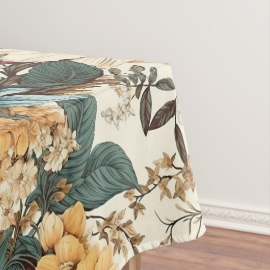 ヴィンテージの花バラ、チューリップ、ユリとデイジー テーブルクロス (インサイチュ)