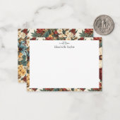 ヴィンテージの花バラ、チューリップ、ユリとデイジー ノートカード (正面/裏面インサイチュ)