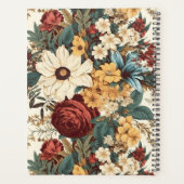 ヴィンテージの花バラ、チューリップ、ユリとデイジー プランナー手帳 (裏面)