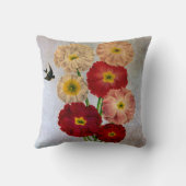 ヴィンテージの花バードブルーを飲み素朴込む クッション (裏面)