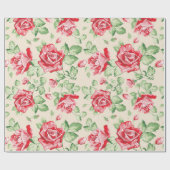 ヴィンテージの花パターン包装紙 ラッピングペーパー (フラット)