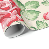 ヴィンテージの花パターン包装紙 ラッピングペーパー (ロールコーナー)