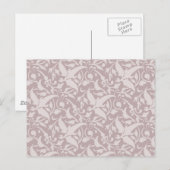 ヴィンテージの花パターン1 -衰退した赤 ポストカード (正面/裏面)