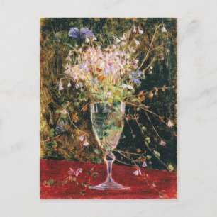 ヴィンテージの花ブルーマリアウィックリネアボレリス ポストカード