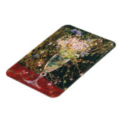 ヴィンテージの花ブルーマリアウィックリネアボレリス マグネット (左側)