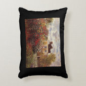 ヴィンテージの花モネの庭銀銀色の太陽 アクセントクッション (正面(垂直))