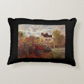 ヴィンテージの花モネの庭銀銀色の太陽 アクセントクッション (裏面)