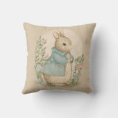 ヴィンテージの花付きピーターうさぎ装飾用クッション クッション (裏面)