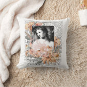 ヴィンテージの花付き婦人 クッション (ブランケット)