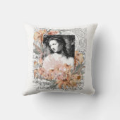 ヴィンテージの花付き婦人 クッション (裏面)