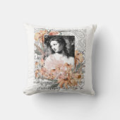 ヴィンテージの花付き婦人 クッション (正面)