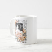 ヴィンテージの花付き婦人 コーヒーマグカップ (正面左)