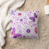 ヴィンテージの花及び蝶装飾用クッション クッション (ブランケット)