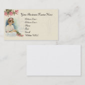 ヴィンテージの花型女性歌手及びバラの名刺 名刺 (正面/裏面)