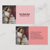 ヴィンテージの花嫁および彼女のウエディングケーキ- 50年代 名刺 (正面/裏面)